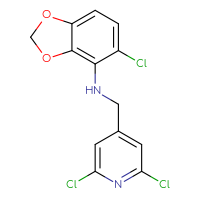 Chemical structure of 5-chloro-N-[(2,6-dichloropyridin-4-yl)methyl]-2H-1,3-benzodioxol-4-amine - CSSB21531602290