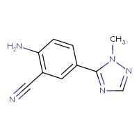 Chemical structure of 2-amino-5-(1-methyl-1H-1,2,4-triazol-5-yl)benzonitrile - CSSB06587595016