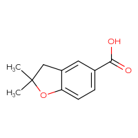 Chemical structure of 2,2-dimethyl-2,3-dihydro-1-benzofuran-5-carboxylic acid - CSSB00011203100