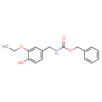 Chemical structure of benzyl N-[(3-ethoxy-4-hydroxyphenyl)methyl]carbamate - CSSB00113766706