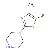 Chemical structure of 1-(5-bromo-4-methyl-1,3-thiazol-2-yl)piperazine - CSSB00010909676