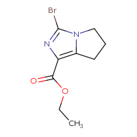 Chemical structure of ethyl 3-bromo-5H,6H,7H-pyrrolo[1,2-c]imidazole-1-carboxylate - CSSB06655481818