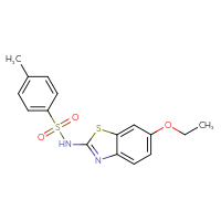 Chemical structure of N-(6-ethoxy-1,3-benzothiazol-2-yl)-4-methylbenzene-1-sulfonamide - CSSB00026449706