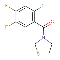 Chemical structure of 3-(2-chloro-4,5-difluorobenzoyl)-1,3-thiazolidine - CSSB01004352979
