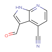 Chemical structure of 3-formyl-1H-pyrrolo[2,3-b]pyridine-4-carbonitrile - CSSB00000095044