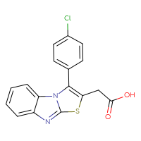 Chemical structure of 2-[3-(4-chlorophenyl)-5-thia-2,7-diazatricyclo[6.4.0.0²,⁶]dodeca-1(12),3,6,8,10-pentaen-4-yl]acetic acid - CSSB00020679328