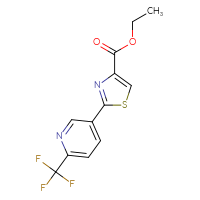 Chemical structure of ethyl 2-[6-(trifluoromethyl)pyridin-3-yl]-1,3-thiazole-4-carboxylate - CSSB02510579204