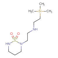 Chemical structure of 2-(2-{[2-(trimethylsilyl)ethyl]amino}ethyl)-1λ⁶,2,6-thiadiazinane-1,1-dione - CSMB14845464020