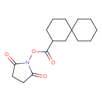 Chemical structure of 2,5-dioxopyrrolidin-1-yl spiro[5.5]undecane-2-carboxylate - CSSB20271085392