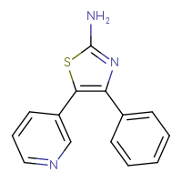 Chemical structure of 4-phenyl-5-(pyridin-3-yl)-1,3-thiazol-2-amine - CSSB06583435343