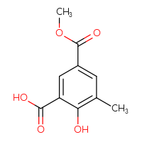 Chemical structure of 2-hydroxy-5-(methoxycarbonyl)-3-methylbenzoic acid - CSSB02518853908
