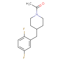 Chemical structure of 1-{4-[(2,5-difluorophenyl)methyl]piperidin-1-yl}ethan-1-one - CSSB02002629233