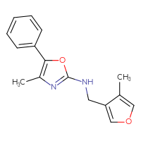 Chemical structure of 4-methyl-N-[(4-methylfuran-3-yl)methyl]-5-phenyl-1,3-oxazol-2-amine - CSSB15205740651