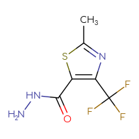 Chemical structure of 2-methyl-4-(trifluoromethyl)-1,3-thiazole-5-carbohydrazide - CSSB00009994702