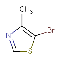 Chemical structure of 5-bromo-4-methyl-1,3-thiazole - CSSB00009817116
