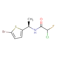 Chemical structure of N-[(1R)-1-(5-bromothiophen-2-yl)ethyl]-2-chloro-2-fluoroacetamide - CSSB09888673726
