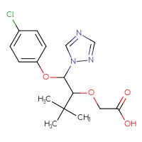 Chemical structure of 2-{[1-(4-chlorophenoxy)-3,3-dimethyl-1-(1H-1,2,4-triazol-1-yl)butan-2-yl]oxy}acetic acid - CSSB20572401597
