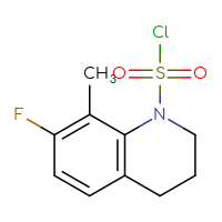 Chemical structure of 7-fluoro-8-methyl-1,2,3,4-tetrahydroquinoline-1-sulfonyl chloride - CSSB14981423136