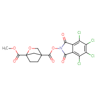 Chemical structure of 1-methyl 4-(4,5,6,7-tetrachloro-1,3-dioxo-2,3-dihydro-1H-isoindol-2-yl) 2-oxabicyclo[2.2.1]heptane-1,4-dicarboxylate - CSSB20271238435