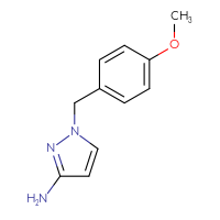 Chemical structure of 1-[(4-methoxyphenyl)methyl]-1H-pyrazol-3-amine - CSSB00000708350