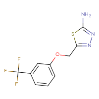 Chemical structure of 5-{[3-(trifluoromethyl)phenoxy]methyl}-1,3,4-thiadiazol-2-amine - CSSB00000624467