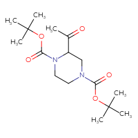 Chemical structure of 1,4-di-tert-butyl 2-acetylpiperazine-1,4-dicarboxylate - CSSB02125645072