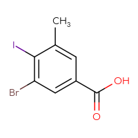 Chemical structure of 3-bromo-4-iodo-5-methylbenzoic acid - CSSB00020855999