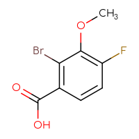 Chemical structure of 2-bromo-4-fluoro-3-methoxybenzoic acid - CSSB00021650566