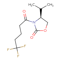 Chemical structure of (4S)-4-(propan-2-yl)-3-(5,5,5-trifluoropentanoyl)-1,3-oxazolidin-2-one - CSSB00025710869