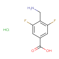 Chemical structure of 4-(aminomethyl)-3,5-difluorobenzoic acid hydrochloride - CSSB00116210288