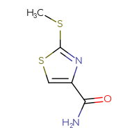 Chemical structure of 2-(methylsulfanyl)-1,3-thiazole-4-carboxamide - CSSB06358984660