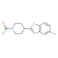 Chemical structure of 4-(5-fluoro-1,3-benzothiazol-2-yl)piperidine-1-carbonyl chloride - CSSB21224771407