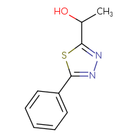 Chemical structure of 1-(5-phenyl-1,3,4-thiadiazol-2-yl)ethan-1-ol - CSSB02130785666