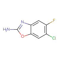 Chemical structure of 6-chloro-5-fluoro-1,3-benzoxazol-2-amine - CSSB00009839126