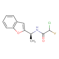 Chemical structure of N-[(1S)-1-(1-benzofuran-2-yl)ethyl]-2-chloro-2-fluoroacetamide - CSSB21332054884