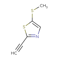 Chemical structure of 2-ethynyl-5-(methylsulfanyl)-1,3-thiazole - CSSB00024451663