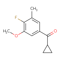 Chemical structure of cyclopropyl(4-fluoro-3-methoxy-5-methylphenyl)methanone - CSSB20813998648