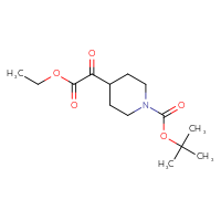 Chemical structure of tert-butyl 4-(2-ethoxy-2-oxoacetyl)piperidine-1-carboxylate - CSSB00051985158