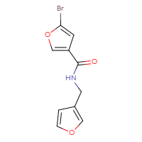Chemical structure of 5-bromo-N-[(furan-3-yl)methyl]furan-3-carboxamide - CSSB00016063893