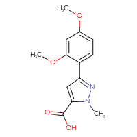 Chemical structure of 3-(2,4-dimethoxyphenyl)-1-methyl-1H-pyrazole-5-carboxylic acid - CSSB00102559057
