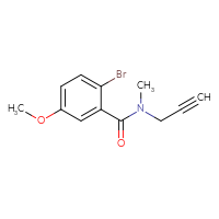 Chemical structure of 2-bromo-5-methoxy-N-methyl-N-(prop-2-yn-1-yl)benzamide - CSSB00006439480