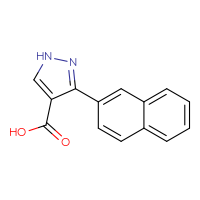Chemical structure of 3-(naphthalen-2-yl)-1H-pyrazole-4-carboxylic acid - CSSB00000531050