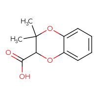 Chemical structure of 3,3-dimethyl-2,3-dihydro-1,4-benzodioxine-2-carboxylic acid - CSSB00000012439