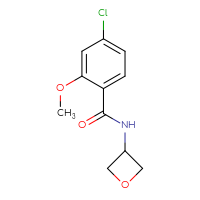 Chemical structure of 4-chloro-2-methoxy-N-(oxetan-3-yl)benzamide - CSSB00006206236