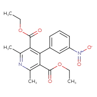 Chemical structure of 3,5-diethyl 2,6-dimethyl-4-(3-nitrophenyl)pyridine-3,5-dicarboxylate - CSSB00026729756