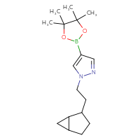 Chemical structure of 1-(2-{bicyclo[3.1.0]hexan-2-yl}ethyl)-4-(4,4,5,5-tetramethyl-1,3,2-dioxaborolan-2-yl)-1H-pyrazole - CSSB06747614259