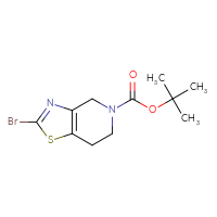 Chemical structure of tert-butyl 2-bromo-4H,5H,6H,7H-[1,3]thiazolo[4,5-c]pyridine-5-carboxylate - CSSB00010113801