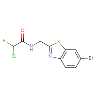 Chemical structure of N-[(6-bromo-1,3-benzothiazol-2-yl)methyl]-2-chloro-2-fluoroacetamide - CSSB21332051669