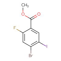 Chemical structure of methyl 4-bromo-2-fluoro-5-iodobenzoate - CSSB00000725083