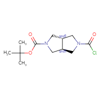 Chemical structure of rac-tert-butyl (3aR,6aR)-5-(carbonochloridoyl)-octahydropyrrolo[3,4-c]pyrrole-2-carboxylate - CSSB14846779375